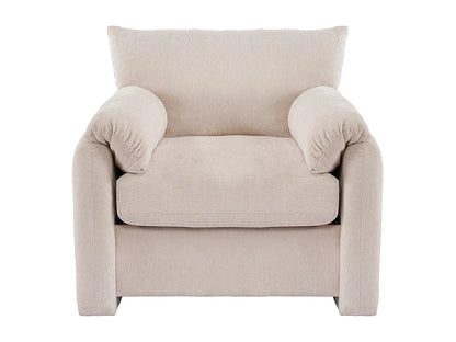 Fauteuil Japandi Chenille Surdimensionné Beige - Design