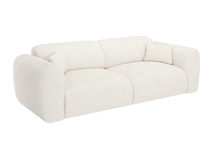 Canapé Japandi Convertible Bouclette Blanche 4 Places - Pogni