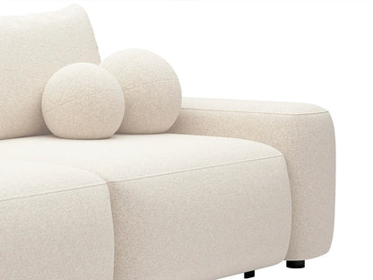Canapé Japandi Convertible Texturé Crème 4 Places - Daviso