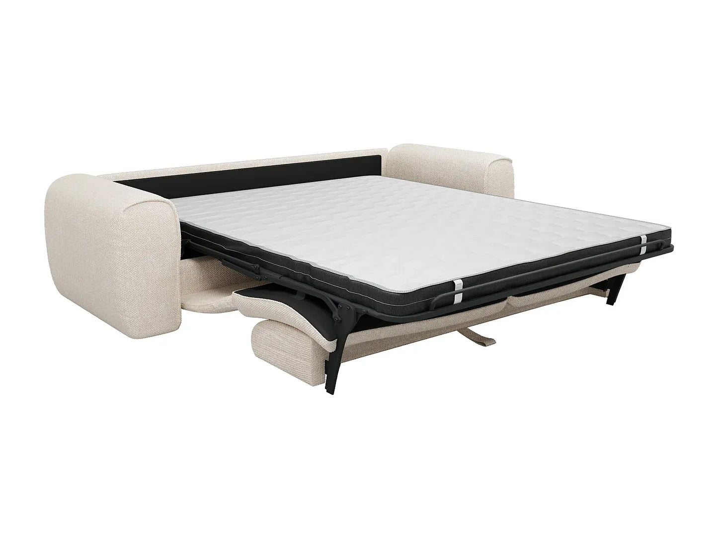 Canapé Japandi Convertible Express Texturé 4 Places Beige - Pognia