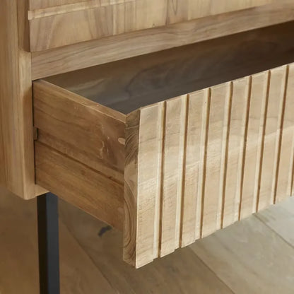 Armoire Japandi Teck Massif & Métal – Portland