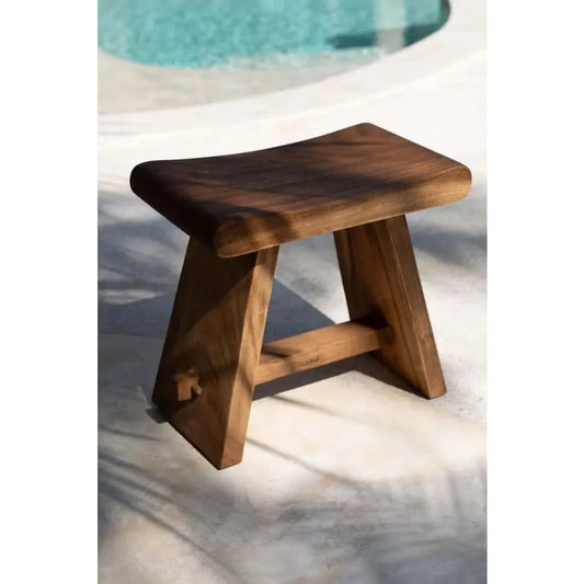 Tabouret Japandi Bois de Suar Naturel – Summer