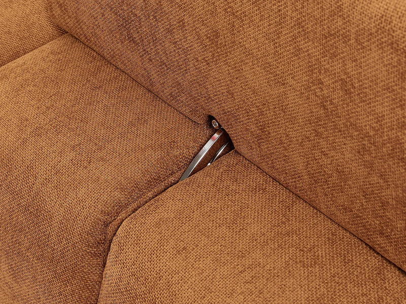 Fauteuil Japandi Dossier Avancé Texturé Terracotta - Apoliu