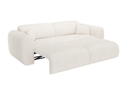 Canapé Japandi Convertible Bouclette Blanche 4 Places - Pogni