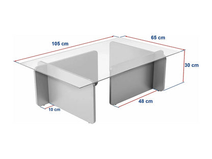 Table Basse Japandi Verre et Travertin - Azra