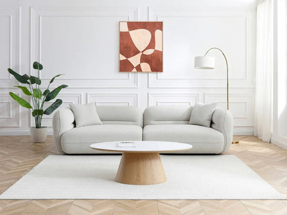 Table Basse Japandi Céramique Marbre Blanc - Antelada