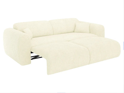Canapé Japandi Convertible Velours Côtelé  Beige 4 Places - Pogni