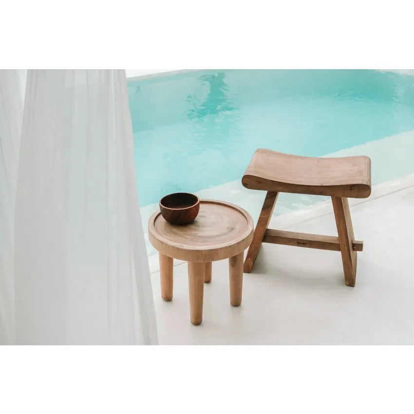 Tabouret Japandi Bois de Suar Naturel – Summer