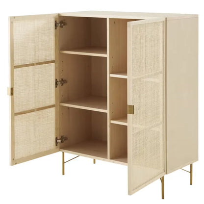 Armoire Japandi 2 Portes Cannage Rotin – Solstice