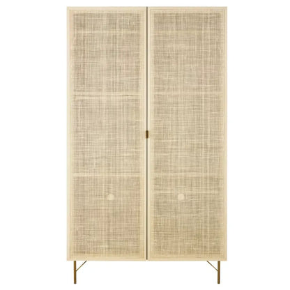 Armoire Japandi 2 Portes Rotin Tressé – Solstice II
