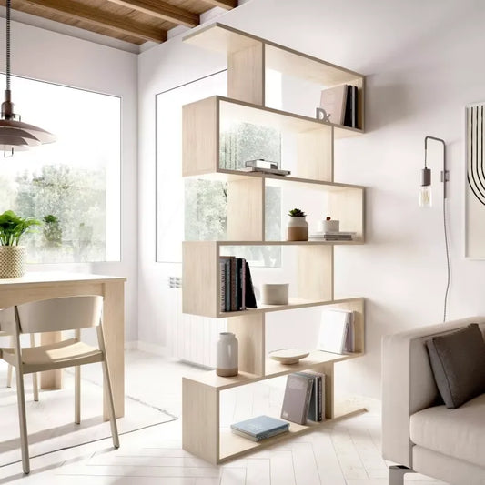 Bibliothèque Japandi Effet Bois Beige 149×25 – Dfomme