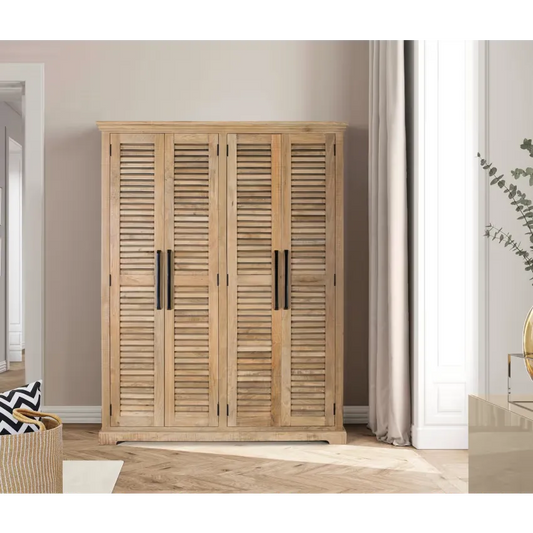 Armoire Japandi Bois Mangue Naturel – Venecia