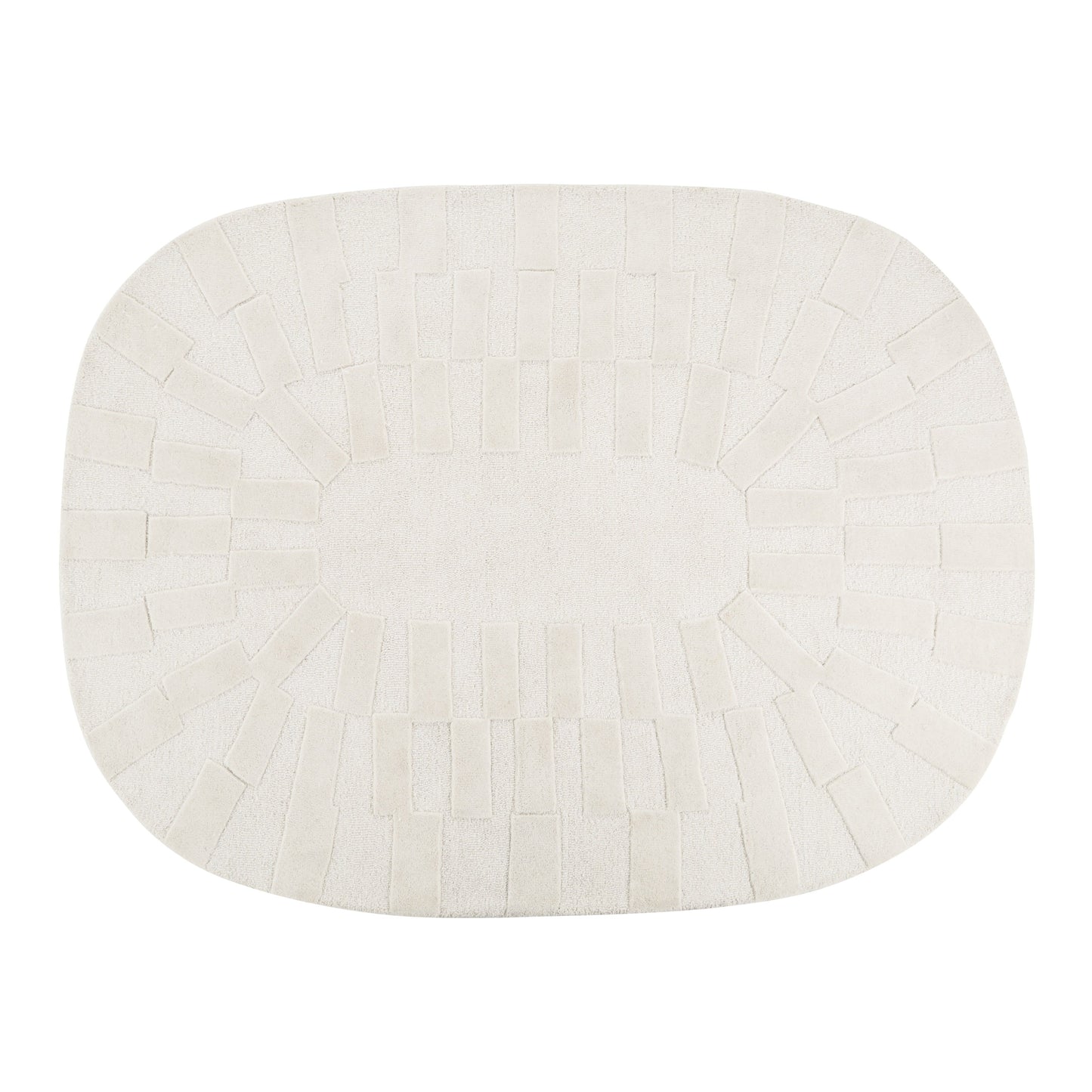 Tapis Japandi Noué Laine Blanc – Pleleos