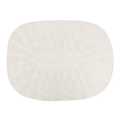 Tapis Japandi Noué Laine Blanc – Pleleos