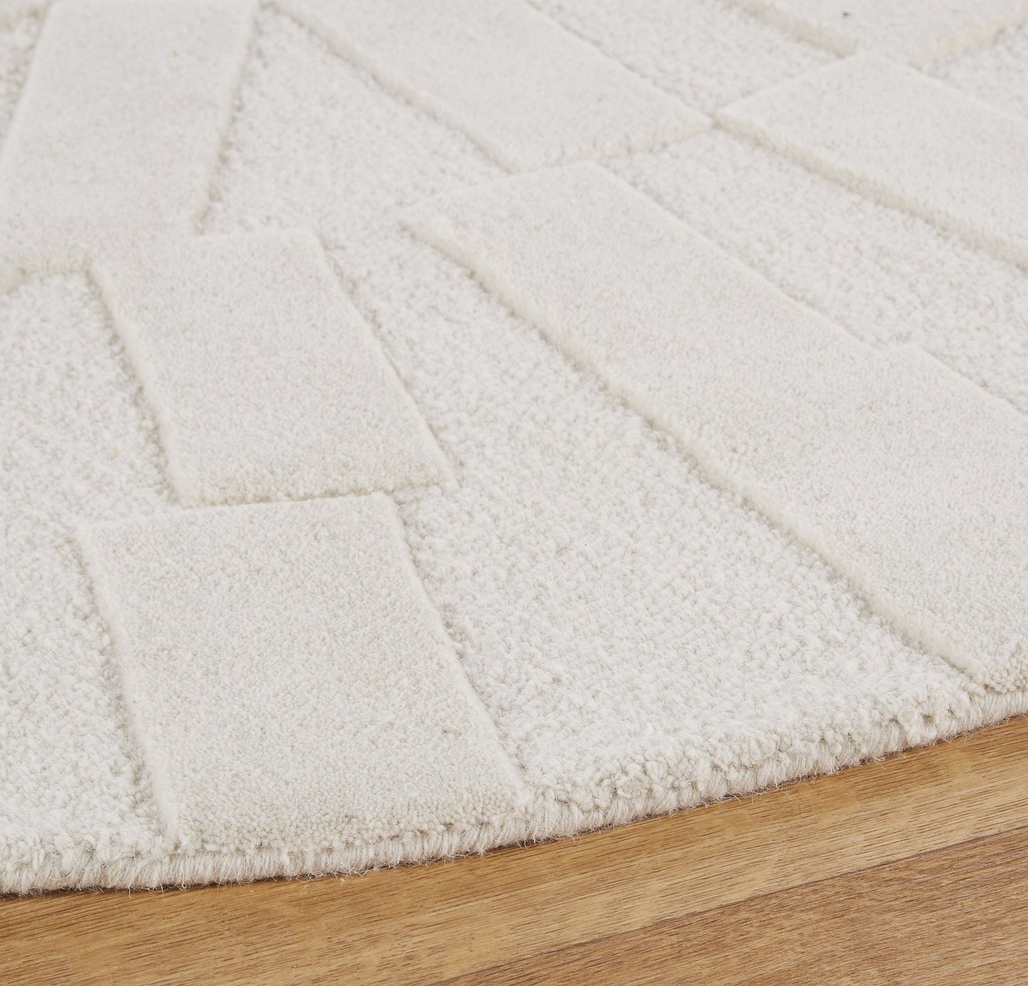 Tapis Japandi Noué Laine Blanc – Pleleos