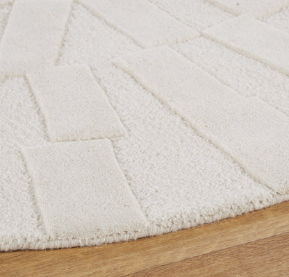 Tapis Japandi Noué Laine Blanc – Pleleos