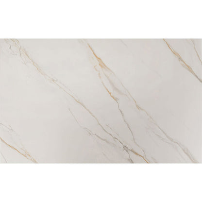 Table Japandi Rectangulaire Grès Blanc & Acier Beige – Gloria