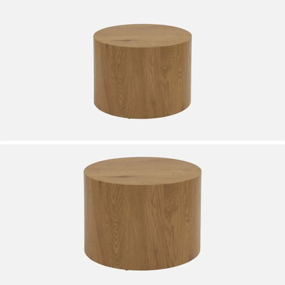 Tables basses Japandi Rondes Effet Chêne (lot de 2) – Sylva