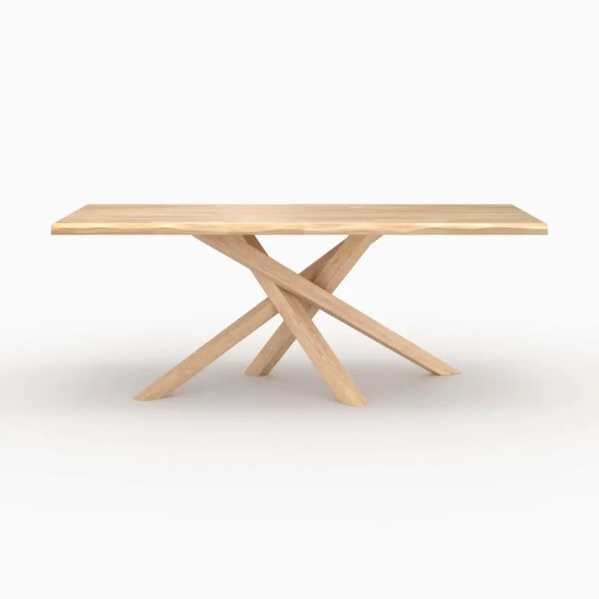 Table Japandi Rectangulaire Hévéa Massif Foncé – Robin