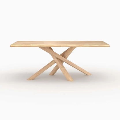 Table Japandi Rectangulaire Hévéa Massif Foncé – Robin