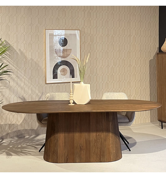 Table Japandi Ovale Manguier Massif – Sienne