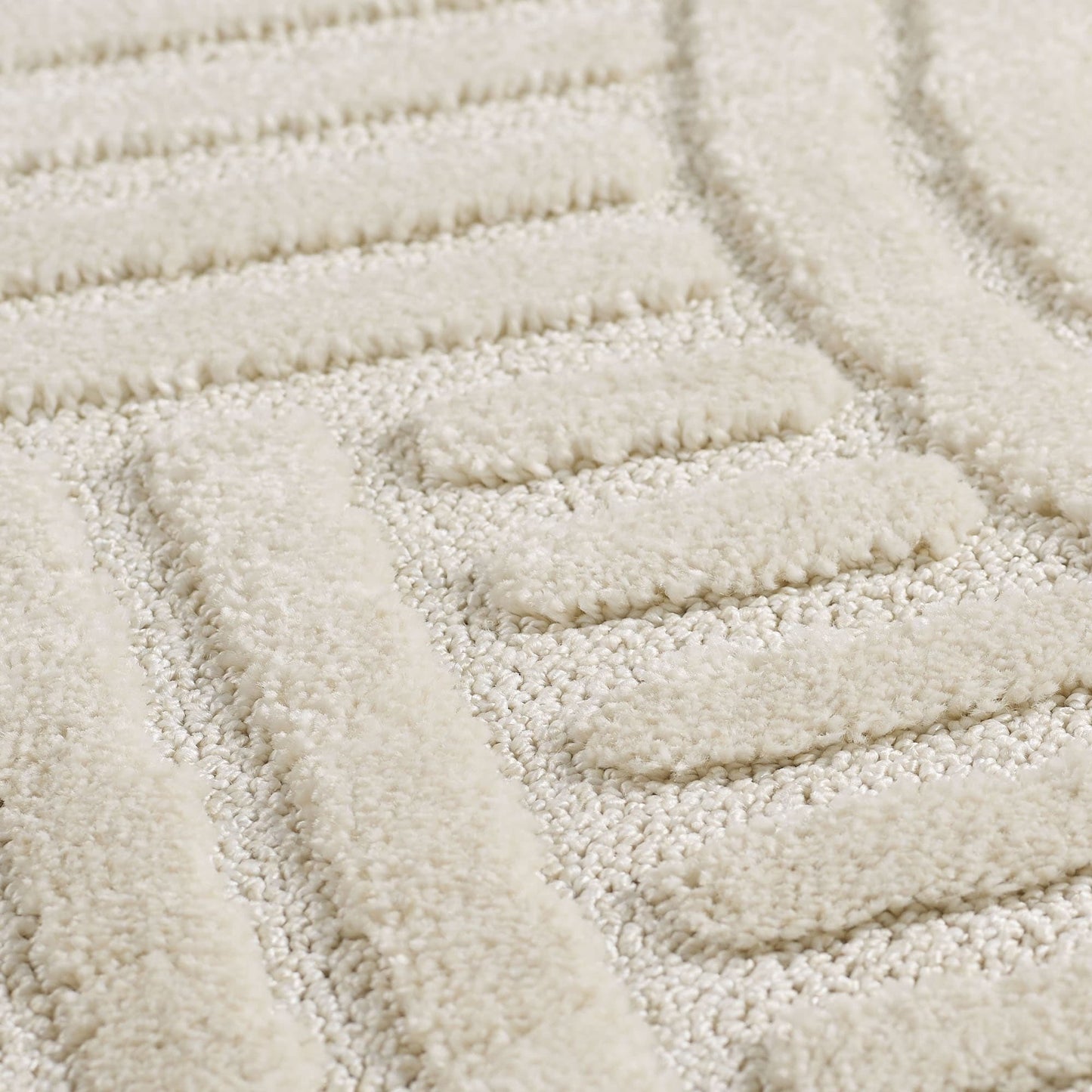 Tapis Japandi Relief Géométrique Rond – Turin