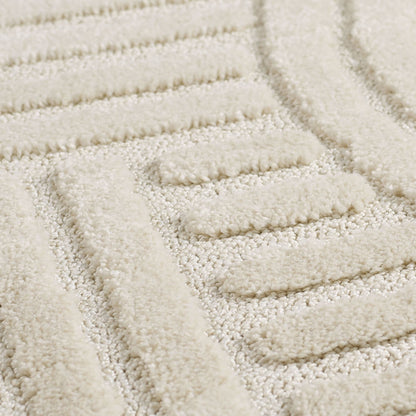 Tapis Japandi Relief Géométrique Rond – Turin