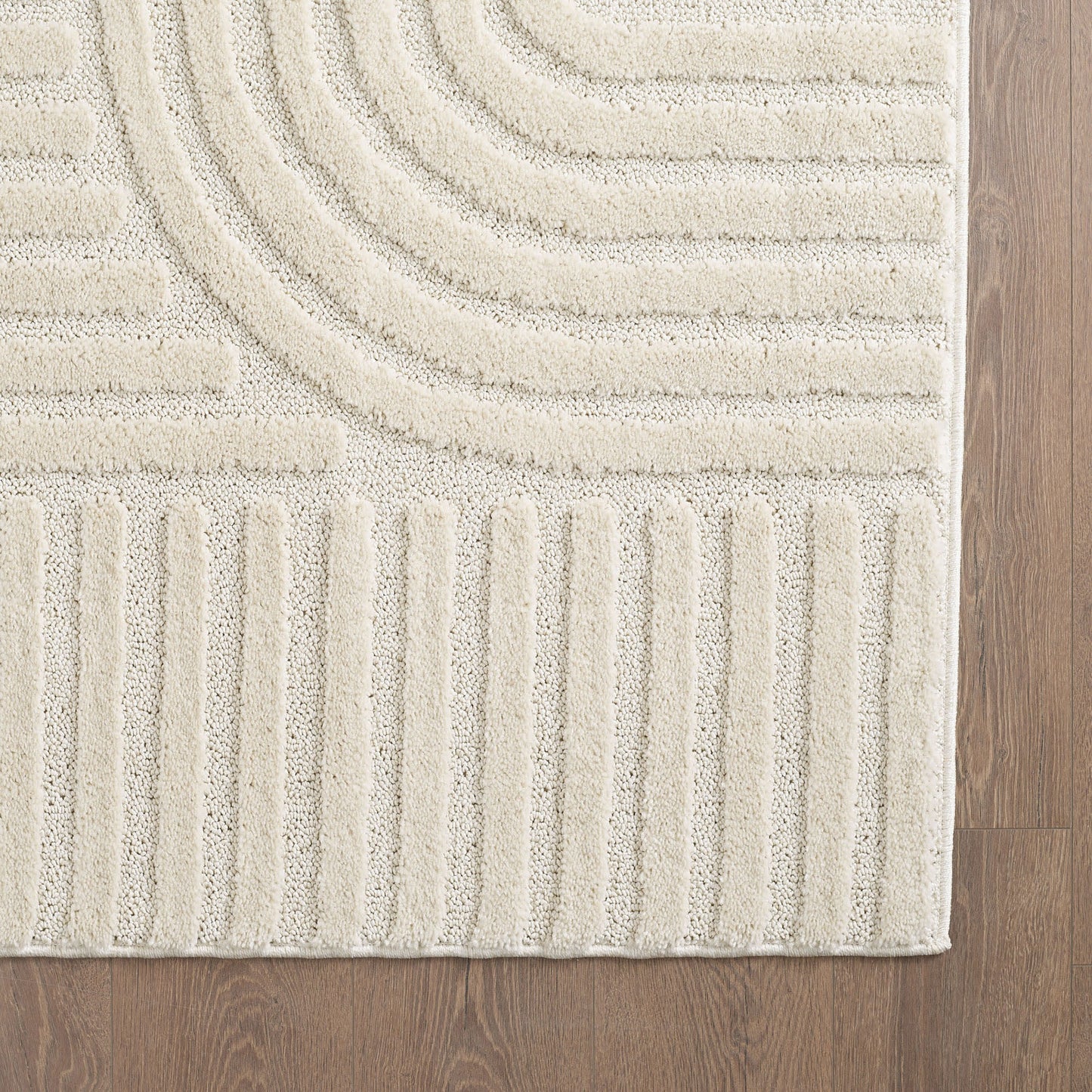 Tapis Japandi Relief Géométrique Rond – Turin