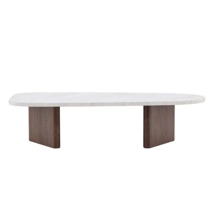 Table basse Japandi Design Effet Marbre Blanc – Gronvik