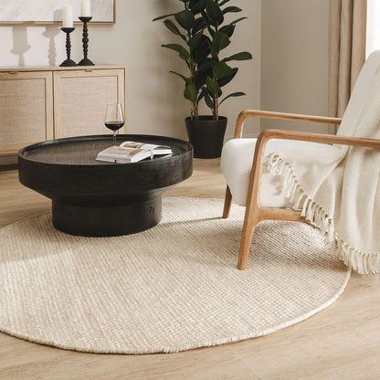 Tapis Japandi Rond Laine Crème – Rocco