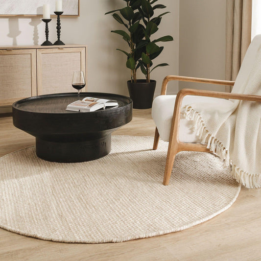 Tapis Japandi Rond Laine Crème – Rocco