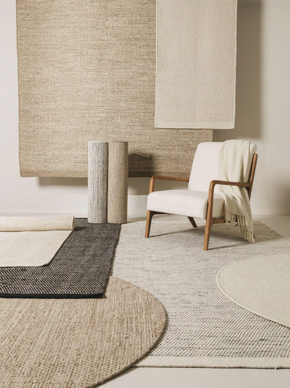 Tapis Japandi Rond Laine Crème – Rocco