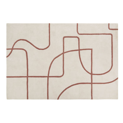Tapis Japandi Ciselé Laine Écrue – Fereol