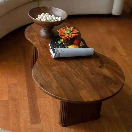 Table basse Japandi Organique Manguier Foncé – Tilon