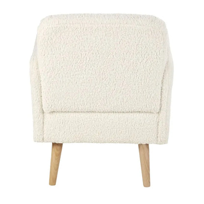 Fauteuil Japandi Bouclette Blanche & Hêtre – Honey