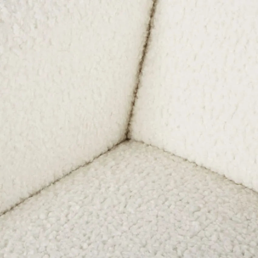 Fauteuil Japandi Bouclette Blanche & Hêtre – Honey