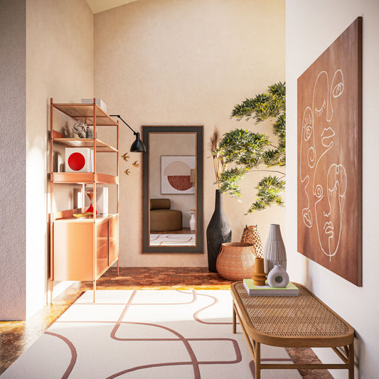 Tapis Japandi Ciselé Laine Écrue – Fereol