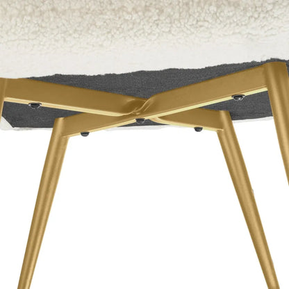 Fauteuil Japandi Bouclette Ergonomique Crème Or – Hygge