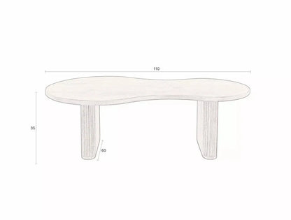 Table basse Japandi Organique Manguier Foncé – Tilon