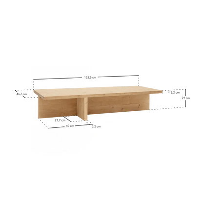 Table basse Japandi Sapin Marron – Sam