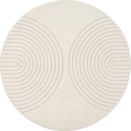 Tapis Japandi Rond Crème – Elisa