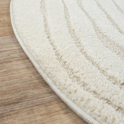 Tapis Japandi Rond Relief Crème – Everest