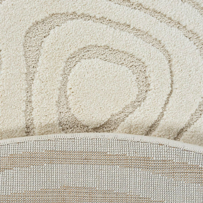 Tapis Japandi Rond Relief Crème – Everest