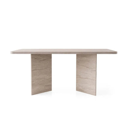 Table Japandi Rectangulaire Effet Travertin – Travertin