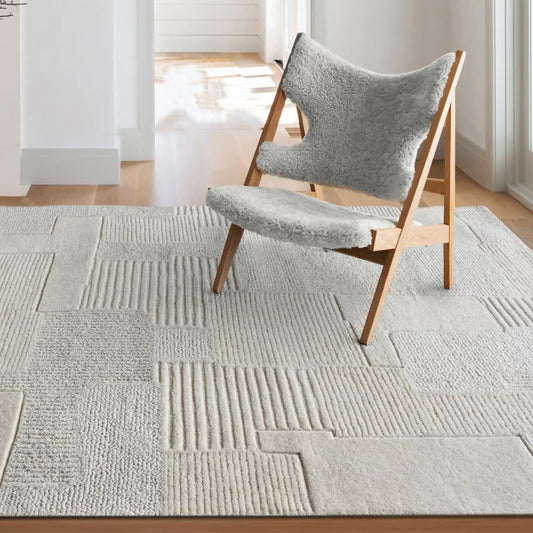 Tapis Japandi Laine Ivoire – Aurora