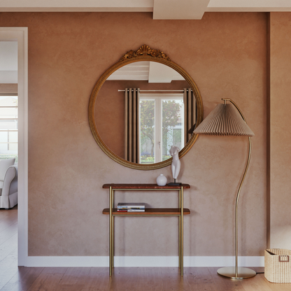 Lampadaire Japandi en métal et abat-jour plissé beige H159 - Berenice