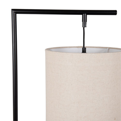 Lampadaire Japandi métal noir abat-jour beige H151 – Omari