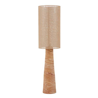 Lampadaire Japandi en terre mêlée et abat-jour en jute H140 – Lenie