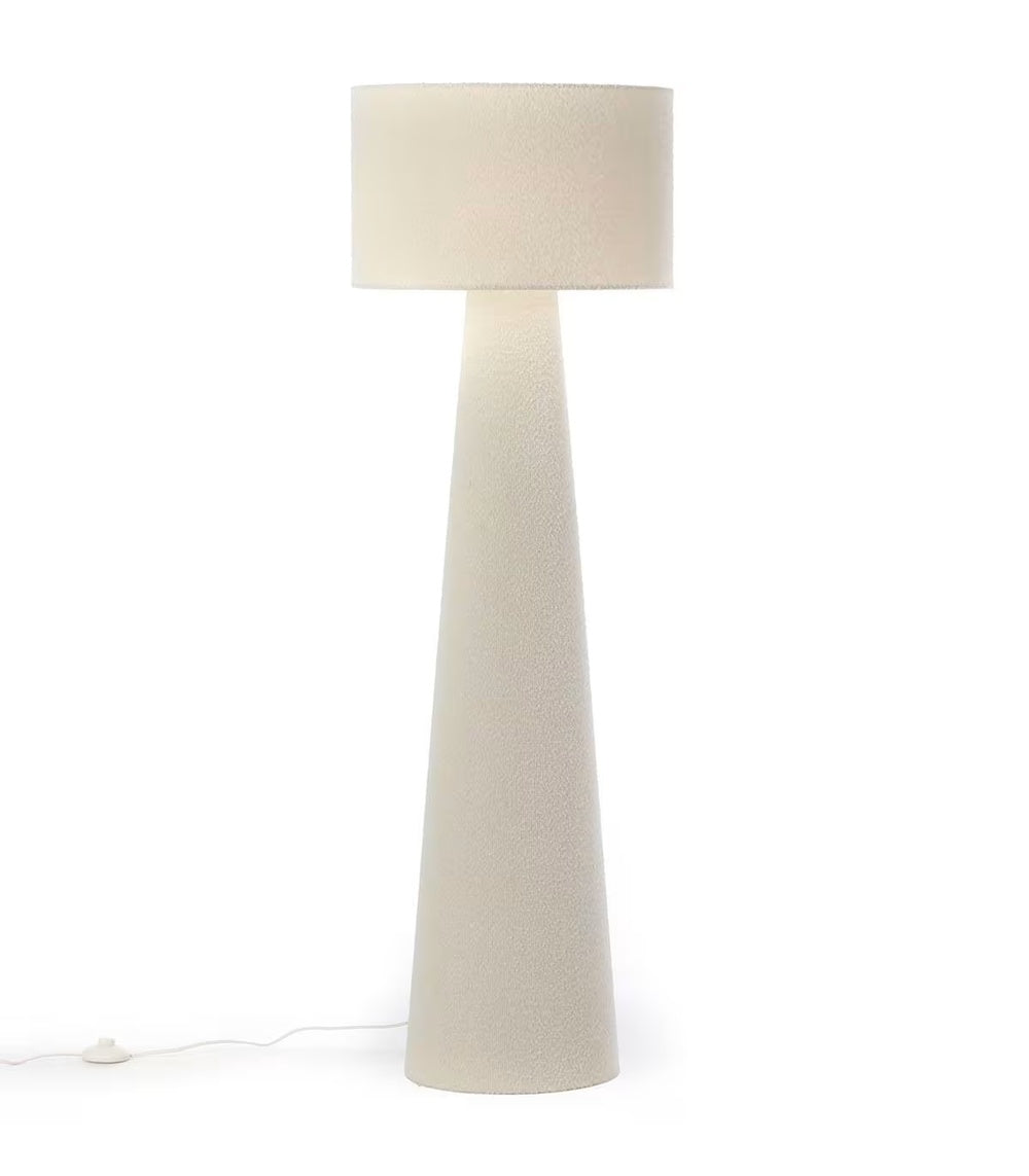 Lampadaire Japandi textile blanc H140 – Badi