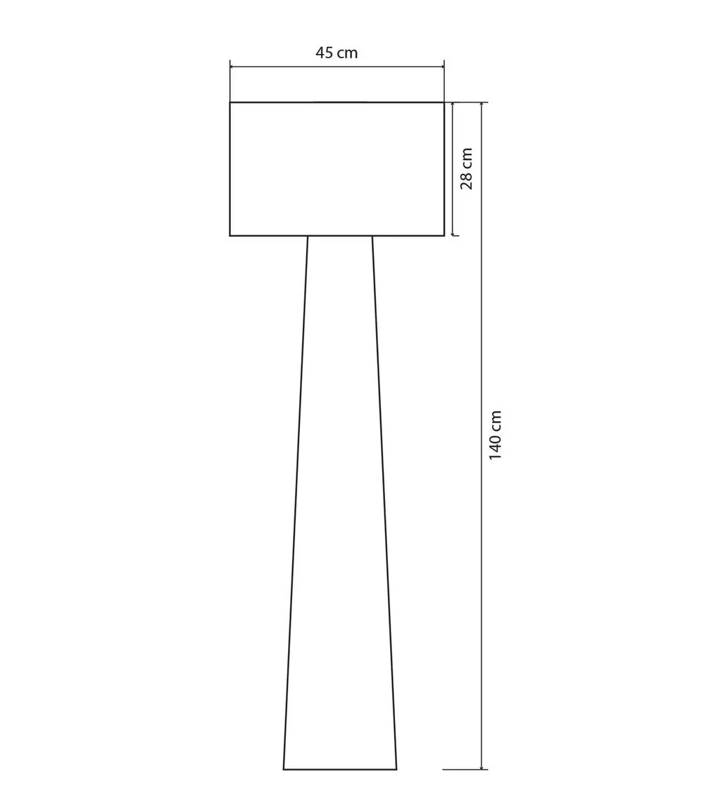 Lampadaire Japandi textile blanc H140 – Badi